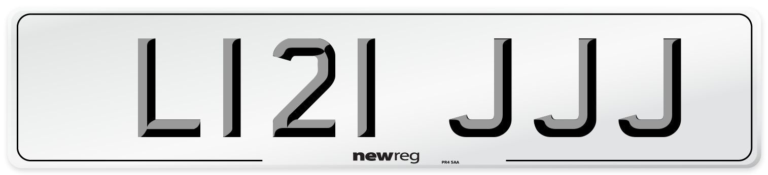 L121 JJJ Number Plate from New Reg